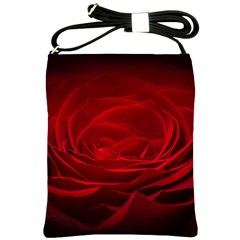 Rose Red Rose Red Flower Petals Waves Glow Shoulder Sling Bag by pakminggu