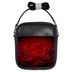 Rose Red Rose Red Flower Petals Waves Glow Girls Sling Bag by pakminggu