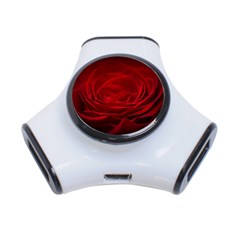 Rose Red Rose Red Flower Petals Waves Glow 3-port Usb Hub by pakminggu