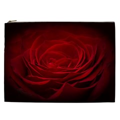 Rose Red Rose Red Flower Petals Waves Glow Cosmetic Bag (xxl) by pakminggu