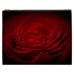 Rose Red Rose Red Flower Petals Waves Glow Cosmetic Bag (xxxl) by pakminggu