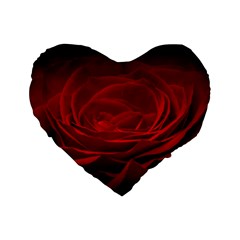 Rose Red Rose Red Flower Petals Waves Glow Standard 16  Premium Heart Shape Cushions by pakminggu