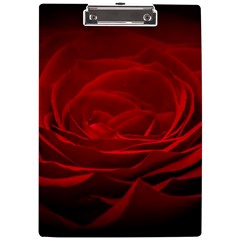 Rose Red Rose Red Flower Petals Waves Glow A4 Acrylic Clipboard by pakminggu