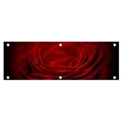 Rose Red Rose Red Flower Petals Waves Glow Banner And Sign 6  X 2  by pakminggu