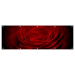 Rose Red Rose Red Flower Petals Waves Glow Banner And Sign 12  X 4  by pakminggu