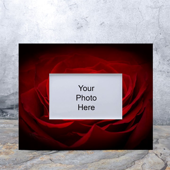 Rose Red Rose Red Flower Petals Waves Glow White Tabletop Photo Frame 4 x6 