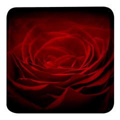 Rose Red Rose Red Flower Petals Waves Glow Square Glass Fridge Magnet (4 Pack) by pakminggu