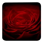 Rose Red Rose Red Flower Petals Waves Glow Square Glass Fridge Magnet (4 pack) Front