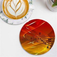 Music Notes Melody Note Sound Uv Print Round Tile Coaster by pakminggu