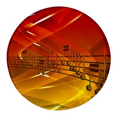 Music Notes Melody Note Sound Round Glass Fridge Magnet (4 Pack)