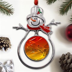 Music Notes Melody Note Sound Metal Snowman Ornament by pakminggu