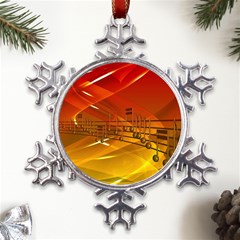 Music Notes Melody Note Sound Metal Large Snowflake Ornament by pakminggu