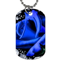 Blue Rose Roses Bloom Blossom Dog Tag (one Side) by pakminggu