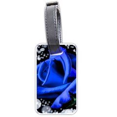 Blue Rose Roses Bloom Blossom Luggage Tag (one Side) by pakminggu