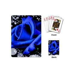 Blue Rose Roses Bloom Blossom Playing Cards Single Design (mini) by pakminggu