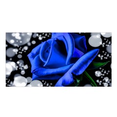 Blue Rose Roses Bloom Blossom Satin Shawl 45  X 80 