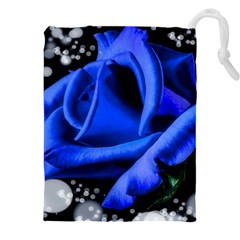 Blue Rose Roses Bloom Blossom Drawstring Pouch (4xl)