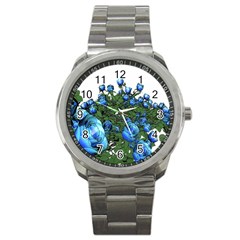 Flowers Roses Rose Nature Bouquet Sport Metal Watch by pakminggu