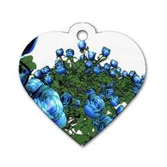 Flowers Roses Rose Nature Bouquet Dog Tag Heart (two Sides) by pakminggu