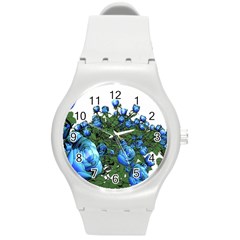 Flowers Roses Rose Nature Bouquet Round Plastic Sport Watch (m) by pakminggu