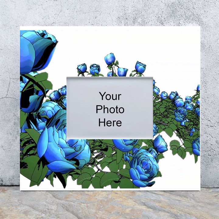 Flowers Roses Rose Nature Bouquet White Wall Photo Frame 5  x 7 