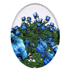 Flowers Roses Rose Nature Bouquet Oval Glass Fridge Magnet (4 Pack) by pakminggu