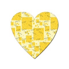 Party Confetti Yellow Squares Heart Magnet by pakminggu