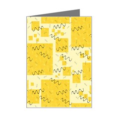 Party Confetti Yellow Squares Mini Greeting Card by pakminggu