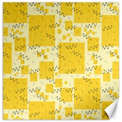 Party Confetti Yellow Squares Canvas 12  X 12  by pakminggu