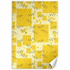 Party Confetti Yellow Squares Canvas 12  X 18  by pakminggu