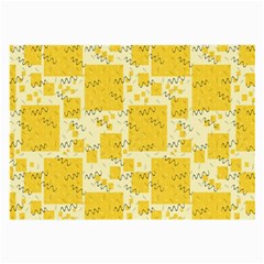 Party Confetti Yellow Squares Large Glasses Cloth (2 Sides) by pakminggu