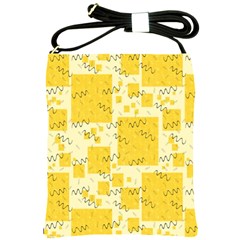 Party Confetti Yellow Squares Shoulder Sling Bag by pakminggu