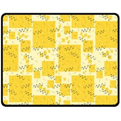 Party Confetti Yellow Squares Fleece Blanket (medium) by pakminggu