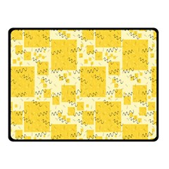 Party Confetti Yellow Squares Two Sides Fleece Blanket (small) by pakminggu