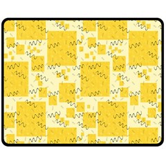 Party Confetti Yellow Squares Two Sides Fleece Blanket (medium) by pakminggu