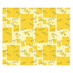 Party Confetti Yellow Squares Two Sides Premium Plush Fleece Blanket (small) by pakminggu