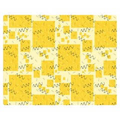 Party Confetti Yellow Squares Two Sides Premium Plush Fleece Blanket (medium) by pakminggu