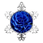 Roses Flowers Plant Romance Metal Small Snowflake Ornament Front