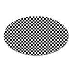 Background Black Board Checker Checkerboard Oval Magnet Front