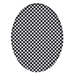 Background Black Board Checker Checkerboard Oval Glass Fridge Magnet (4 pack) Front