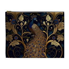 Peacock Plumage Bird  Pattern Graceful Cosmetic Bag (xl) by pakminggu