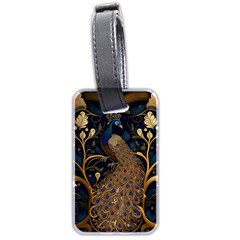 Peacock Plumage Bird  Pattern Graceful Luggage Tag (two Sides) by pakminggu