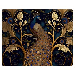 Peacock Plumage Bird  Pattern Graceful Two Sides Premium Plush Fleece Blanket (medium) by pakminggu