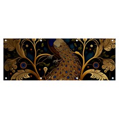 Peacock Plumage Bird  Pattern Graceful Banner And Sign 8  X 3  by pakminggu