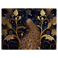 Peacock Plumage Bird  Pattern Graceful Two Sides Premium Plush Fleece Blanket (extra Small)