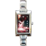 Deer Animal Moon Planet Space Fantasy Rectangle Italian Charm Watch Front