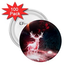 Deer Animal Moon Planet Space Fantasy 2 25  Buttons (100 Pack) 