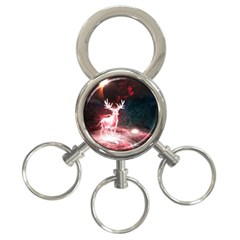 Deer Animal Moon Planet Space Fantasy 3-ring Key Chain by pakminggu