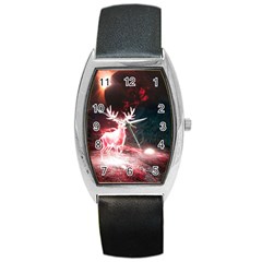 Deer Animal Moon Planet Space Fantasy Barrel Style Metal Watch