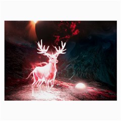 Deer Animal Moon Planet Space Fantasy Large Glasses Cloth (2 Sides)